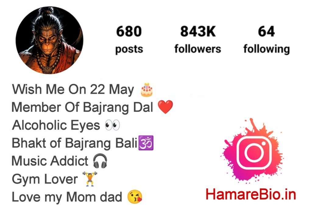Bajrang Dal Bio For Instagram Stylish