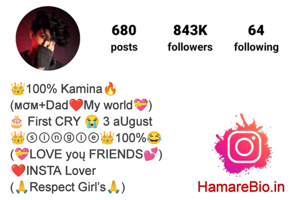 Kamina Boy Instagram Bio in Hindi
