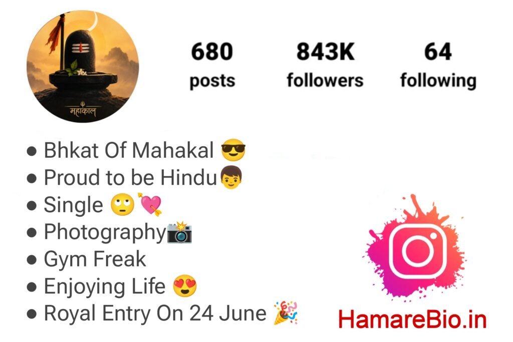 Attitude Instagram Bio For Mahakal Bhakt