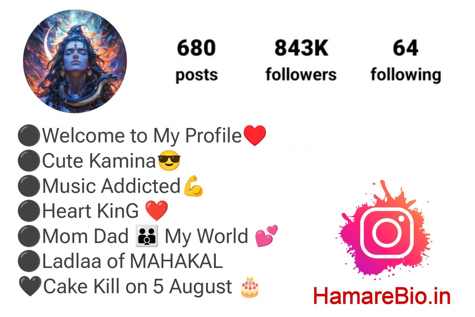 Mahakal Bio for Instagram