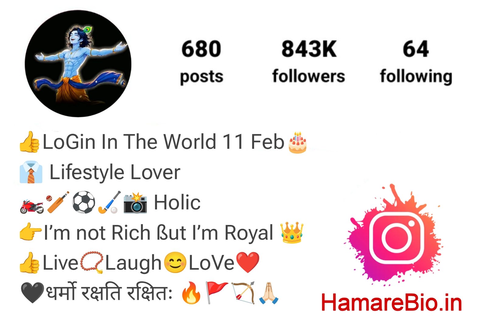 धर्मो रक्षति रक्षितः Bio For Instagram